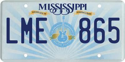 MS license plate LME865