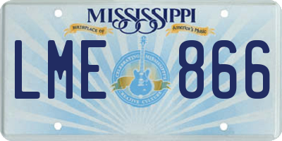 MS license plate LME866