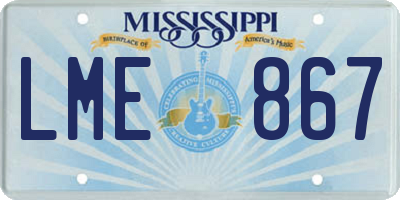 MS license plate LME867