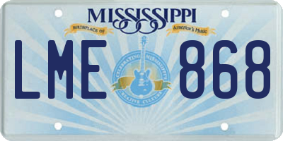 MS license plate LME868