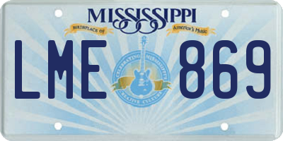 MS license plate LME869