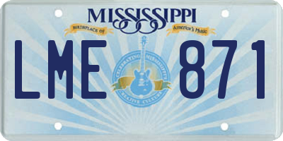 MS license plate LME871