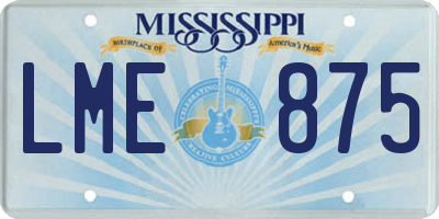 MS license plate LME875