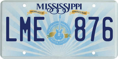 MS license plate LME876
