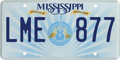 MS license plate LME877