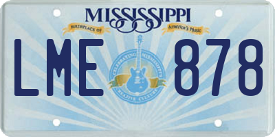 MS license plate LME878