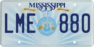 MS license plate LME880