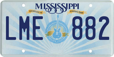 MS license plate LME882