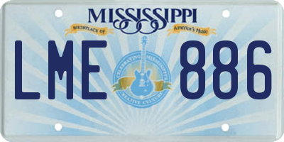 MS license plate LME886