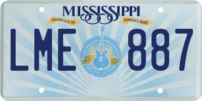 MS license plate LME887