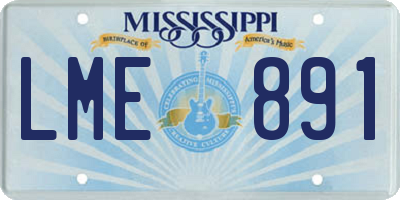MS license plate LME891