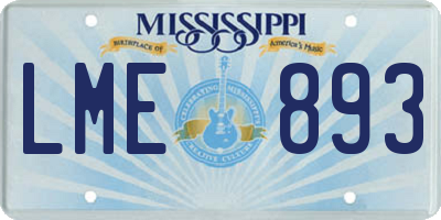MS license plate LME893