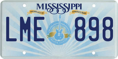 MS license plate LME898