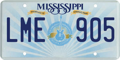 MS license plate LME905