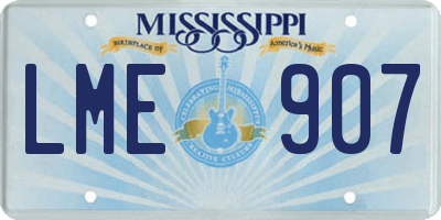 MS license plate LME907