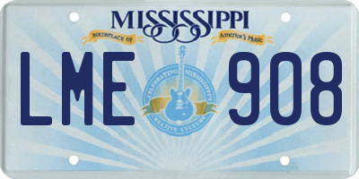 MS license plate LME908
