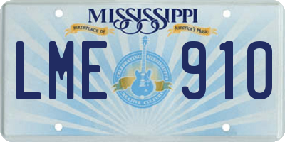 MS license plate LME910
