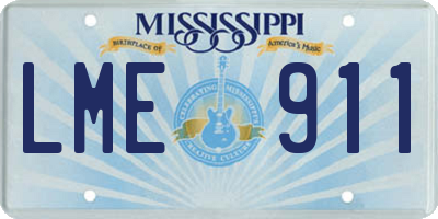 MS license plate LME911