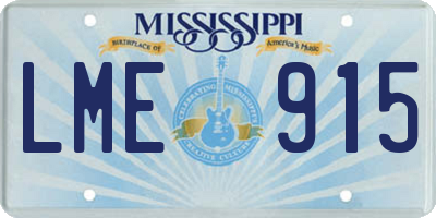 MS license plate LME915