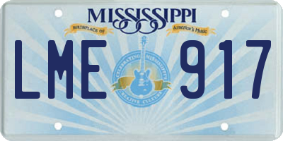 MS license plate LME917