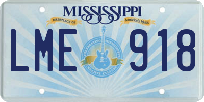 MS license plate LME918