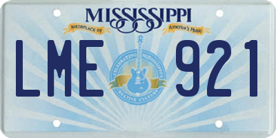 MS license plate LME921