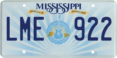 MS license plate LME922