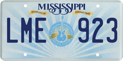 MS license plate LME923