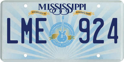 MS license plate LME924