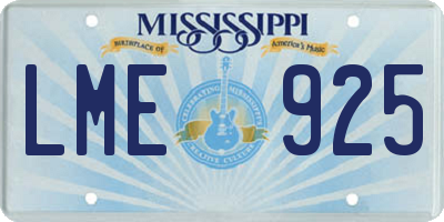 MS license plate LME925