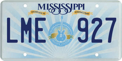 MS license plate LME927
