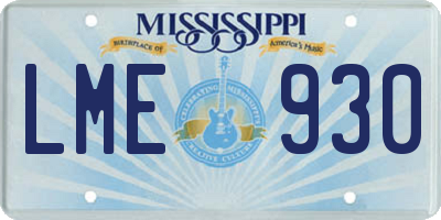 MS license plate LME930