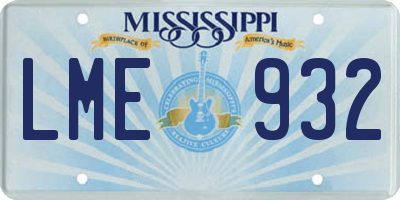 MS license plate LME932