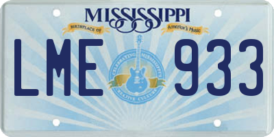 MS license plate LME933