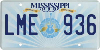 MS license plate LME936