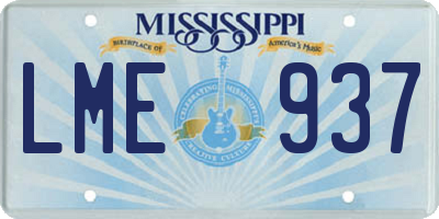 MS license plate LME937