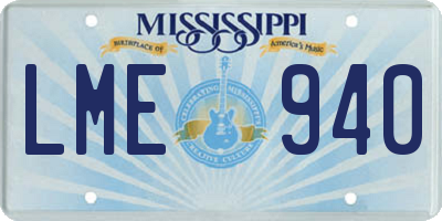 MS license plate LME940