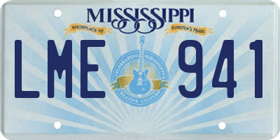 MS license plate LME941