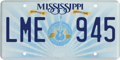 MS license plate LME945