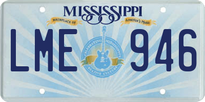 MS license plate LME946