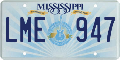 MS license plate LME947