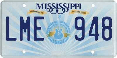 MS license plate LME948