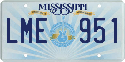 MS license plate LME951