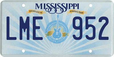MS license plate LME952