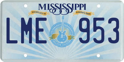 MS license plate LME953