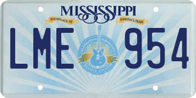 MS license plate LME954
