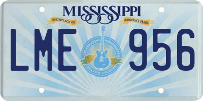 MS license plate LME956