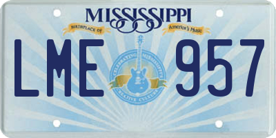 MS license plate LME957