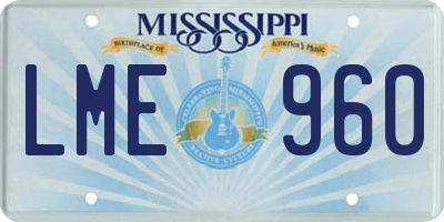 MS license plate LME960