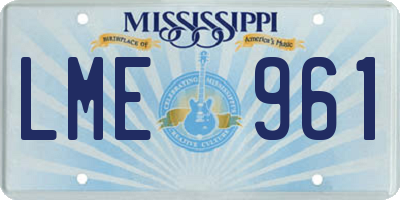 MS license plate LME961